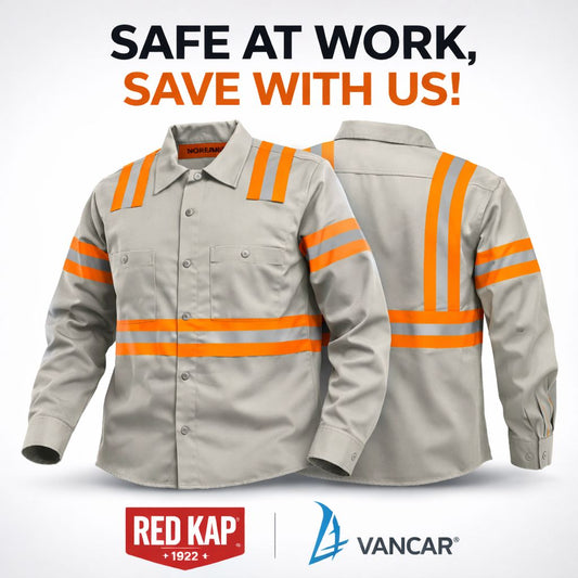 Red Kap Men's Enhanced Visibility Industrial Long Sleeve Work Shirt, Khaki