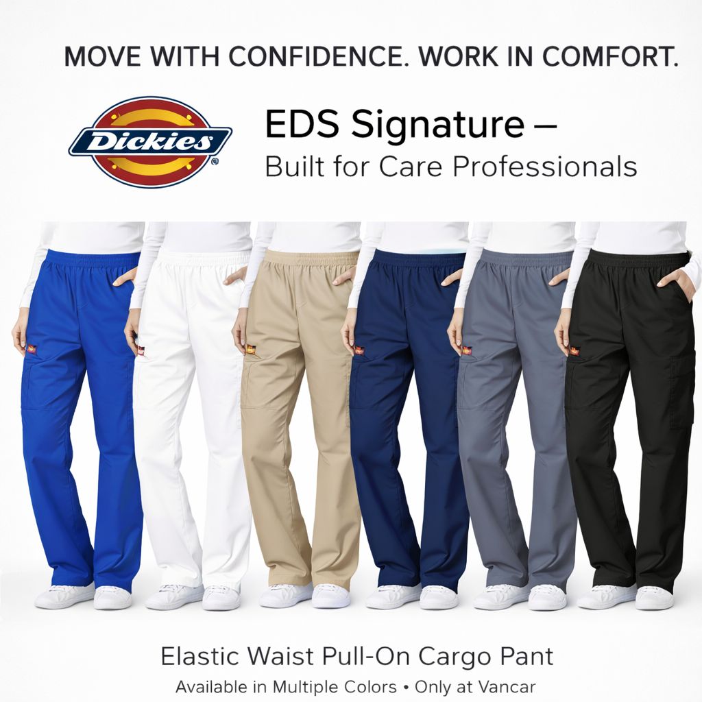 Dickies EDS Signature Scrubs for Women, Elastic Waist Pull-On Cargo Pant