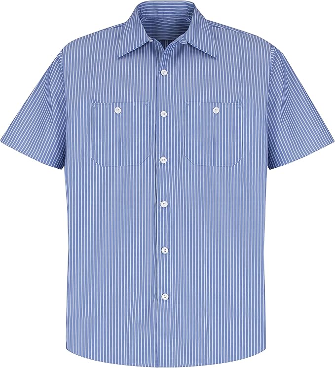 Red Kap Mens Performance Tech 2 Piece Lined Collar, Short-Sleeve Shirt