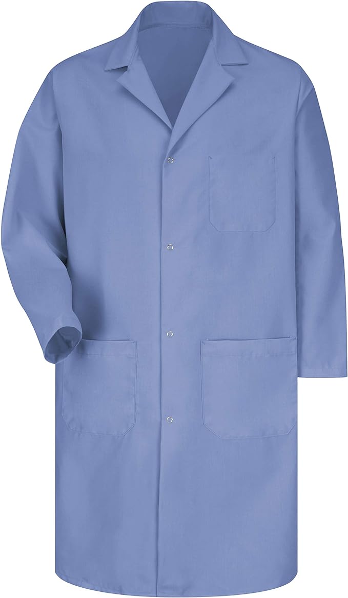 Red Kap Men's Lab Coat with Gripper Closure, 3 Front Pockets