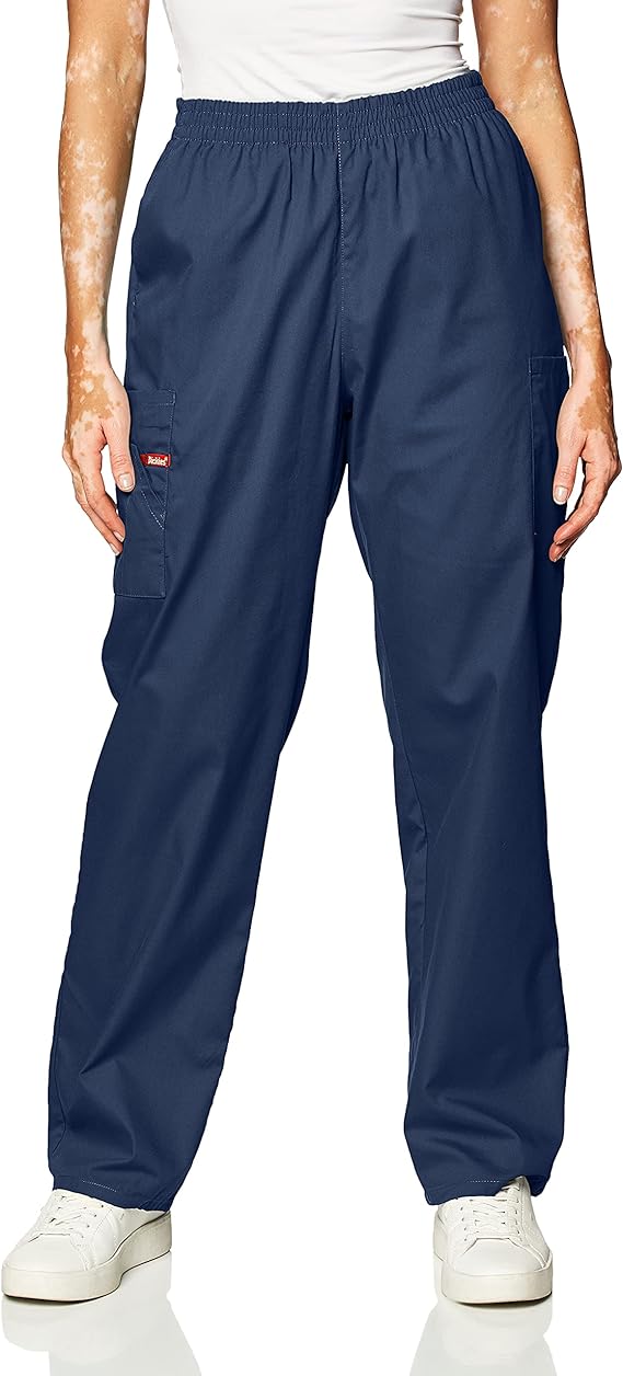 Dickies EDS Signature Scrubs for Women, Elastic Waist Pull-On Cargo Pant