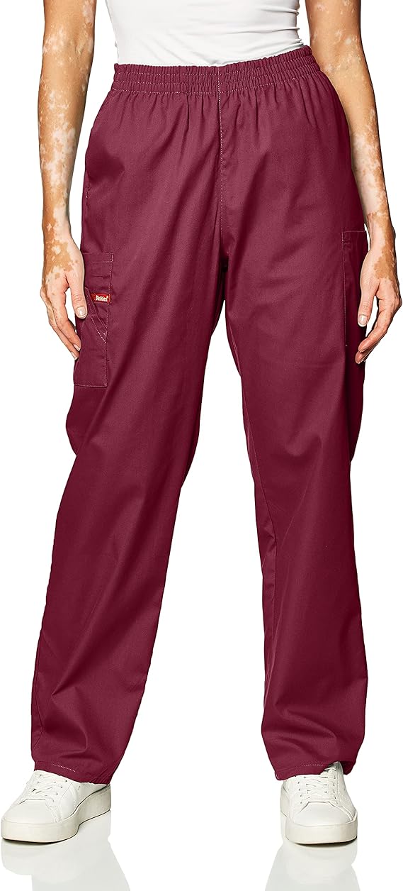 Dickies EDS Signature Scrubs for Women, Elastic Waist Pull-On Cargo Pant