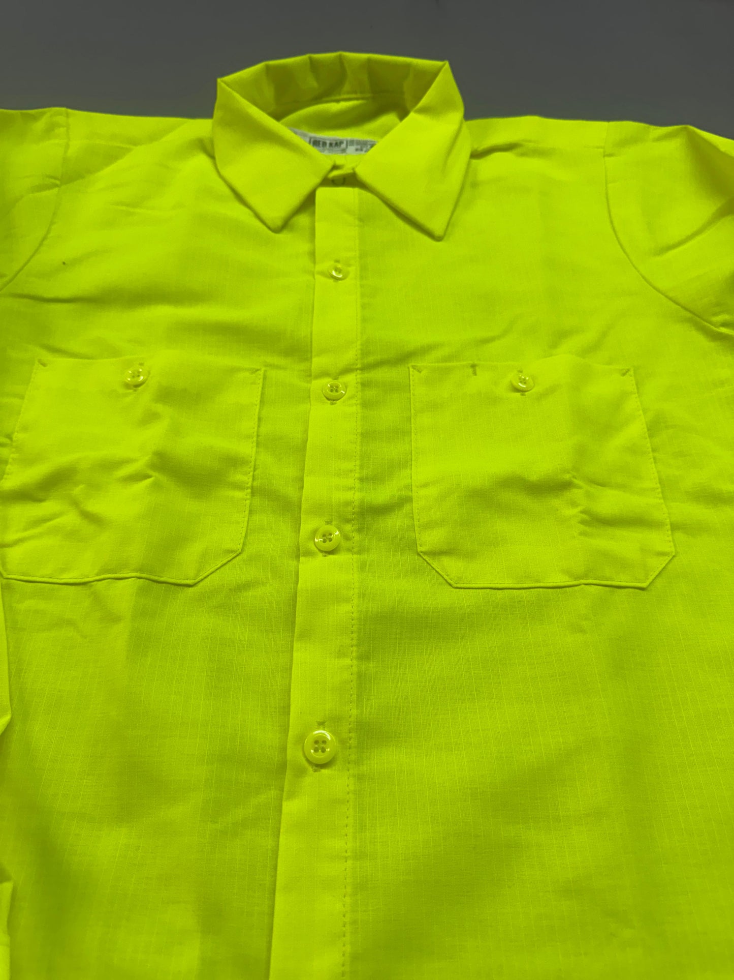 Red Kap Men's Long Sleeve Enhanced Visibility Ripstop Work Shirt. Class 2