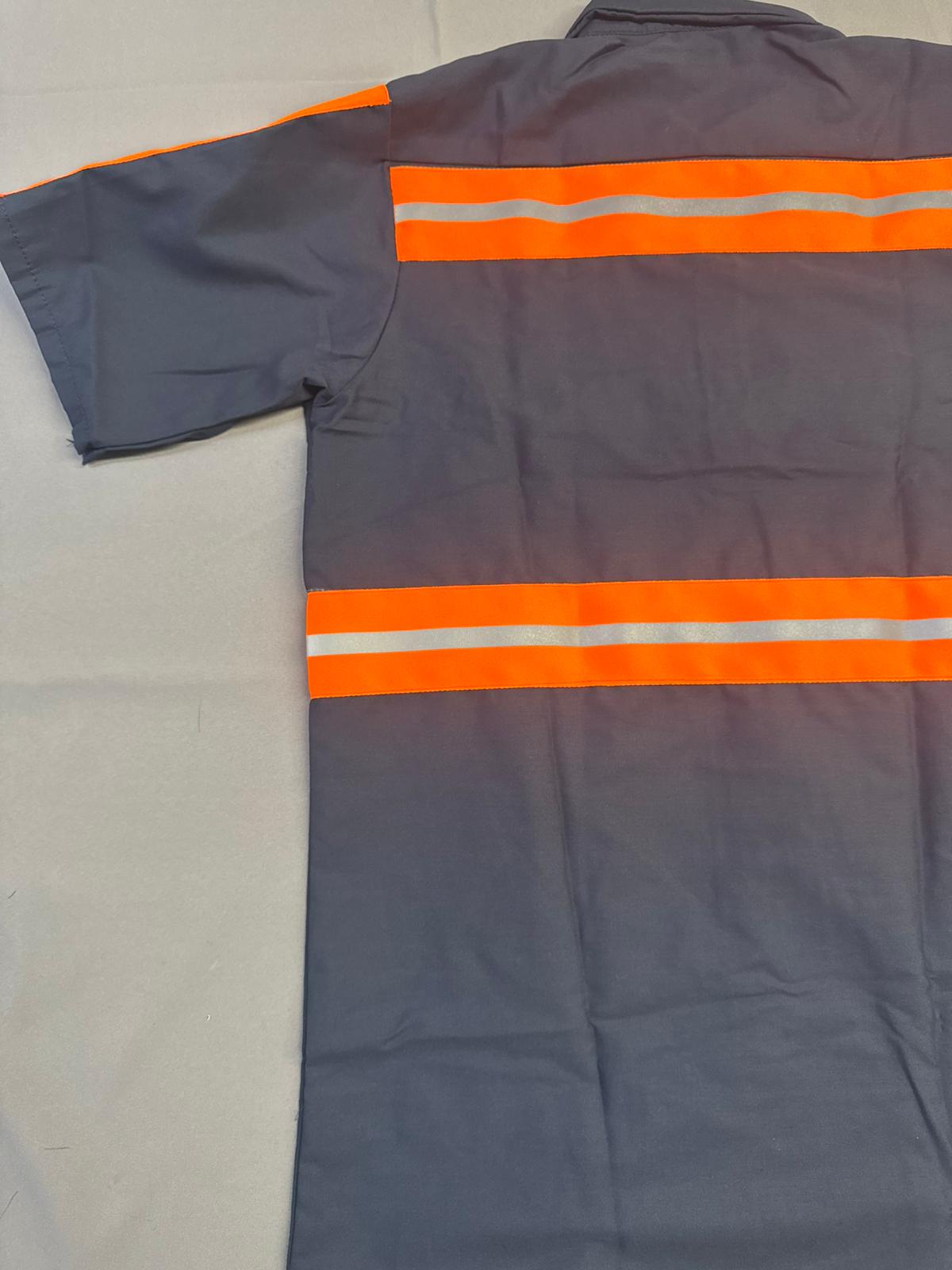 Red Kap Men's Enhanced Visibility Industrial Short Sleeve Work Shirt, Navy