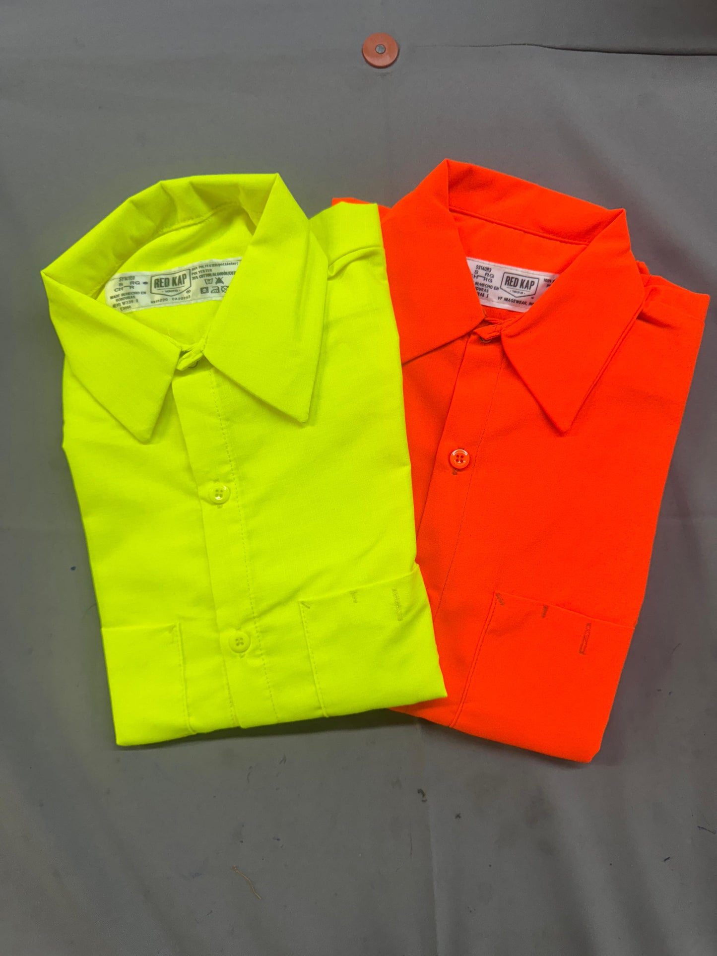 Red Kap Men's Long Sleeve Enhanced Visibility Ripstop Work Shirt. Class 2