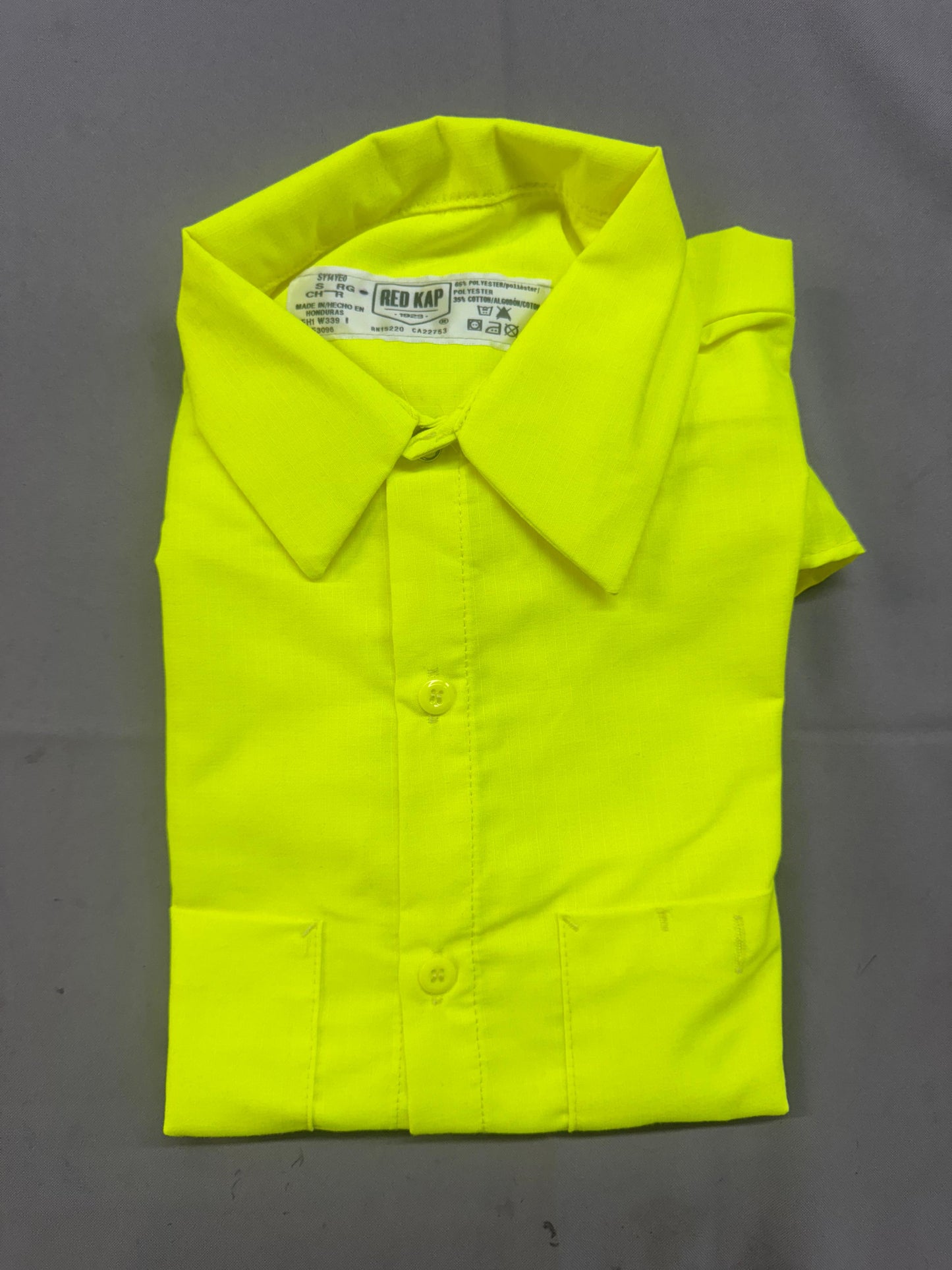 Red Kap Men's Long Sleeve Enhanced Visibility Ripstop Work Shirt. Class 2