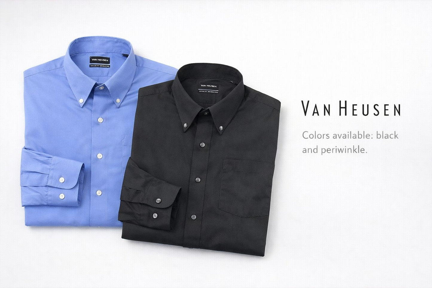 V0113 Van Heusen Men's Long-Sleeve Silky Poplin Shirt