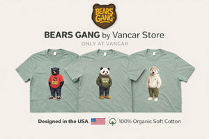 BEARS GANG Unisex Collection 100% Organic Soft Cotton Graphic Tee