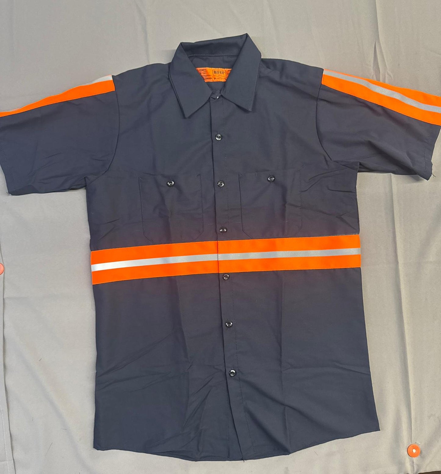 Red Kap Men's Enhanced Visibility Industrial Short Sleeve Work Shirt, Navy