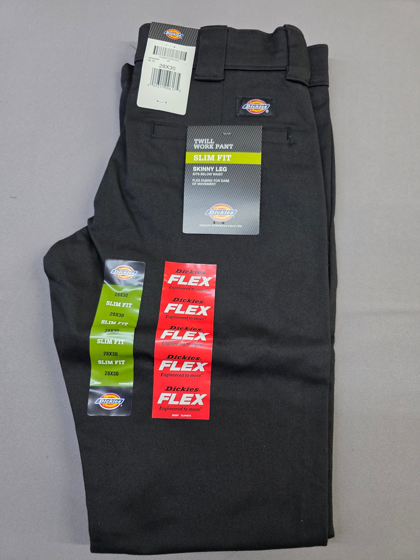 Dickies Men's Slim Skinny Fit Twill Work Pant