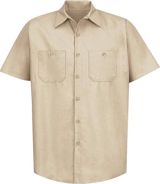 Red Kap SP24 Mens Industrial Work Shirt, Regular Fit, Short Sleeve