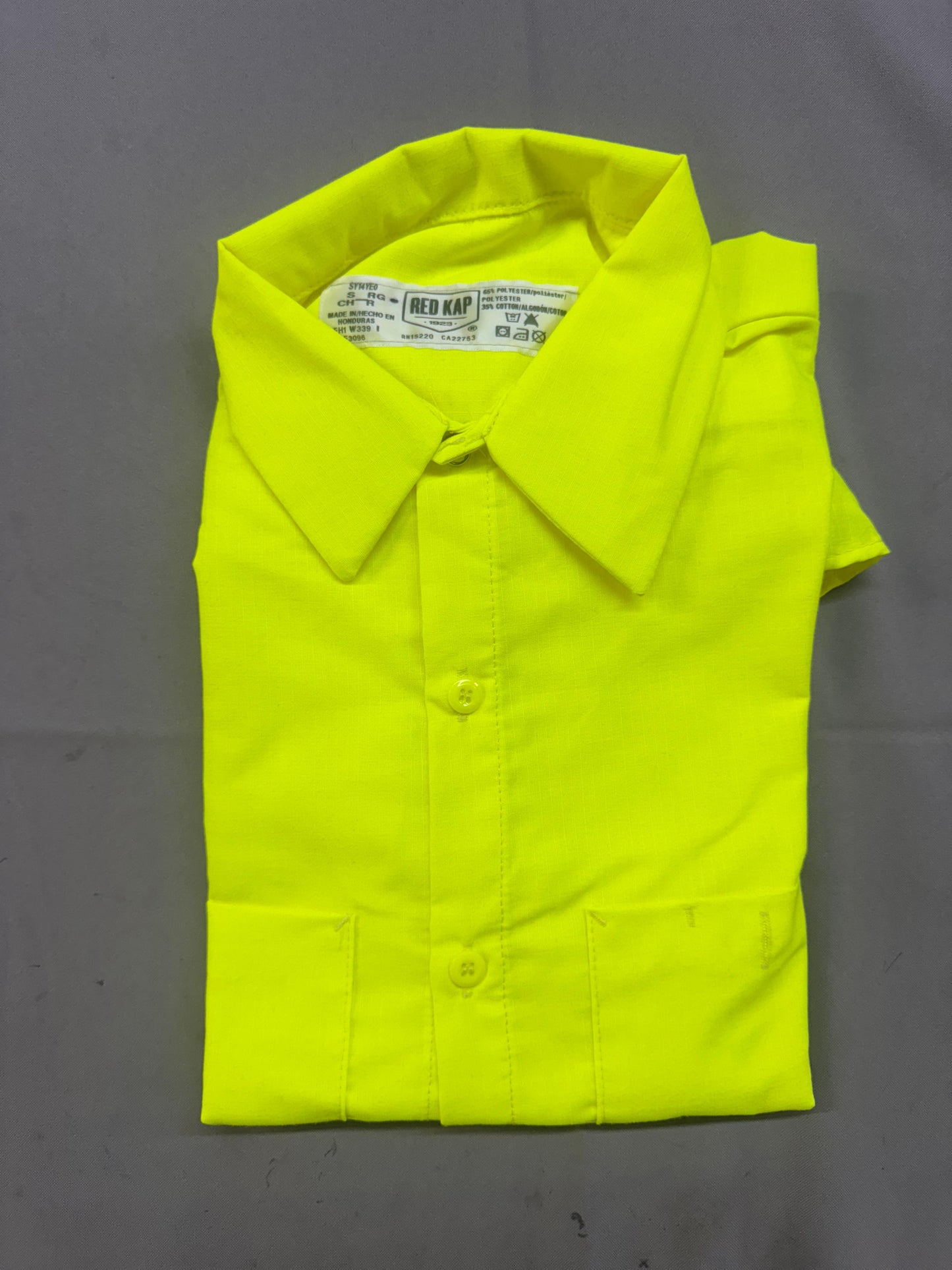 Red Kap Men's Long Sleeve Enhanced Visibility Ripstop Work Shirt. Class 2