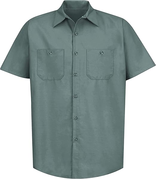Red Kap SP24 Mens Industrial Work Shirt, Regular Fit, Short Sleeve