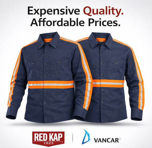Red Kap Men's Enhanced Visibility Industrial Long Sleeve Work Shirt, Navy