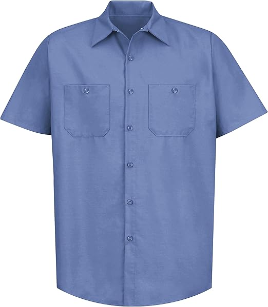 Red Kap SP24 Mens Industrial Work Shirt, Regular Fit, Short Sleeve