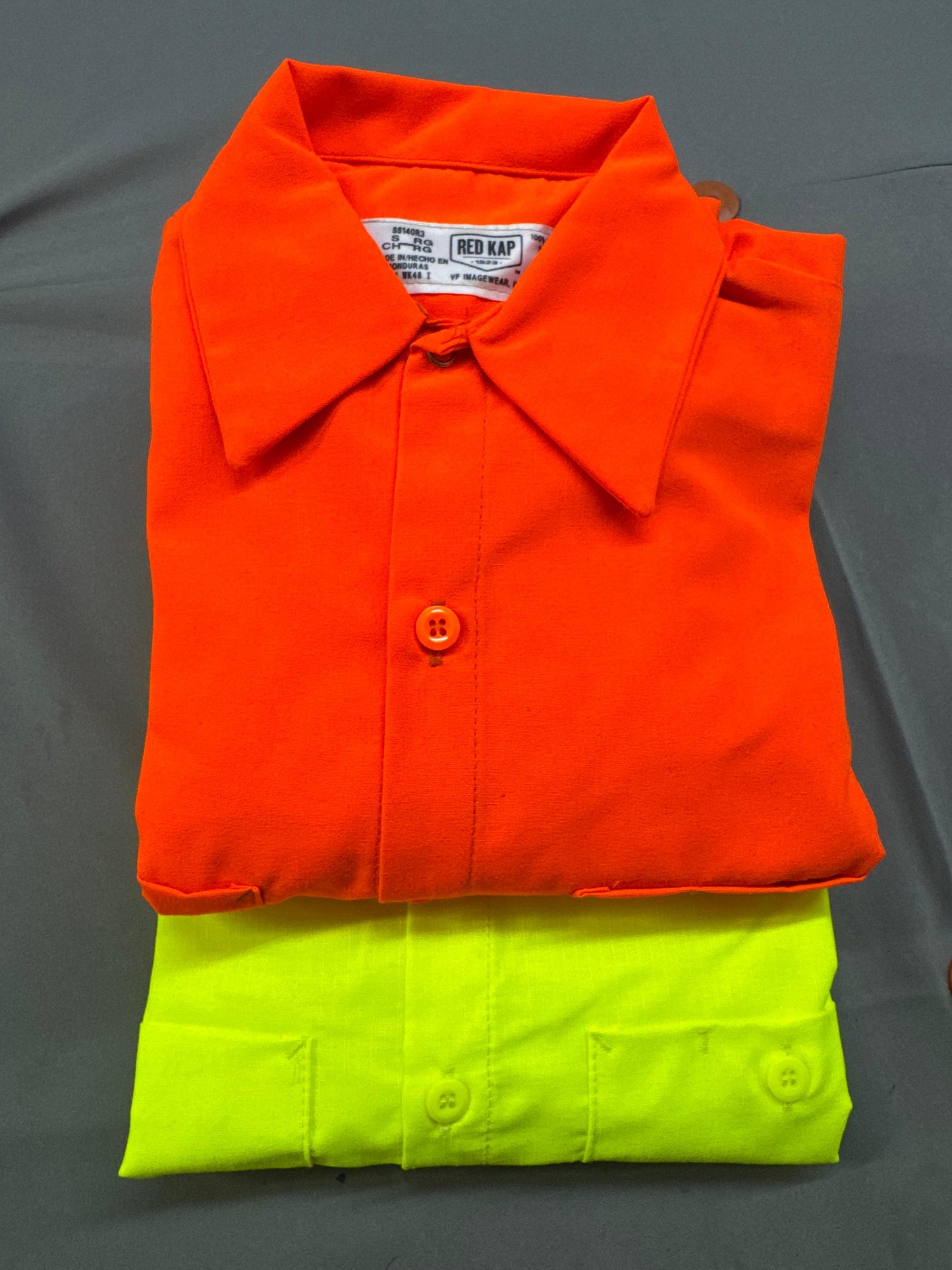 Red Kap Men's Long Sleeve Enhanced Visibility Ripstop Work Shirt. Class 2