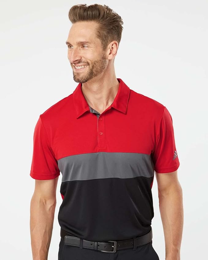 adidas Men's Merch Block Sport Shirt (A236) Red/Grey