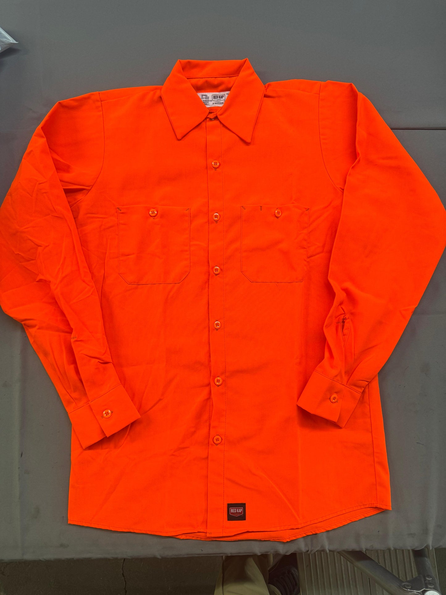 Red Kap Men's Long Sleeve Enhanced Visibility Ripstop Work Shirt. Class 2