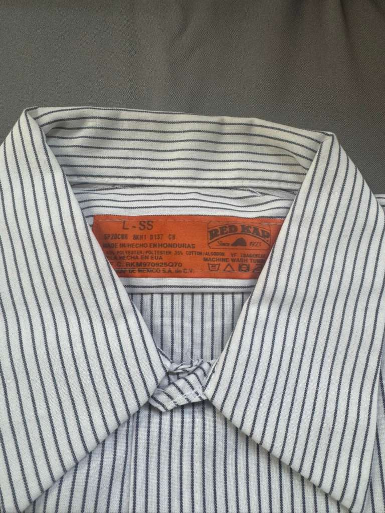 Red Kap Men's Vintage Performance Tech 2 Piece Lined Collar, Short-Sleeve Shirt