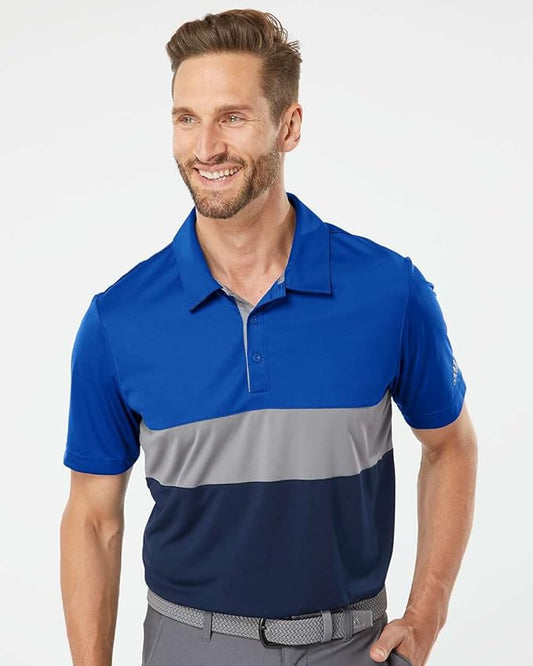 adidas Men's Merch Block Sport Shirt (A236) Royal/Grey