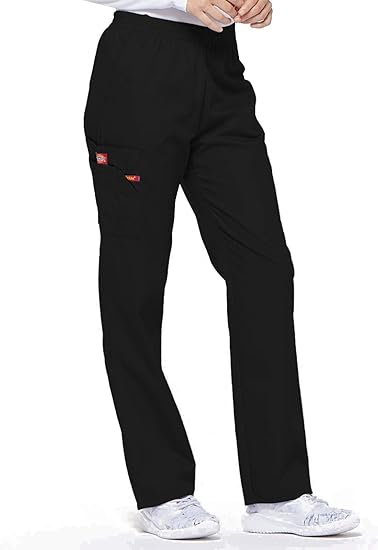 Dickies EDS Signature Scrubs for Women, Elastic Waist Pull-On Cargo Pant