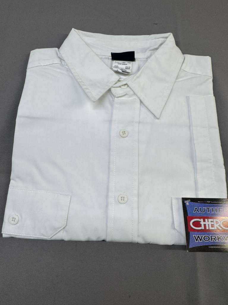 Cherokee Men's Button-Down Work Shirt, Short Sleeve with Two Pockets