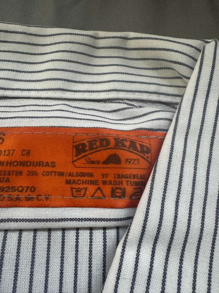 Red Kap Men's Vintage Performance Tech 2 Piece Lined Collar, Short-Sleeve Shirt