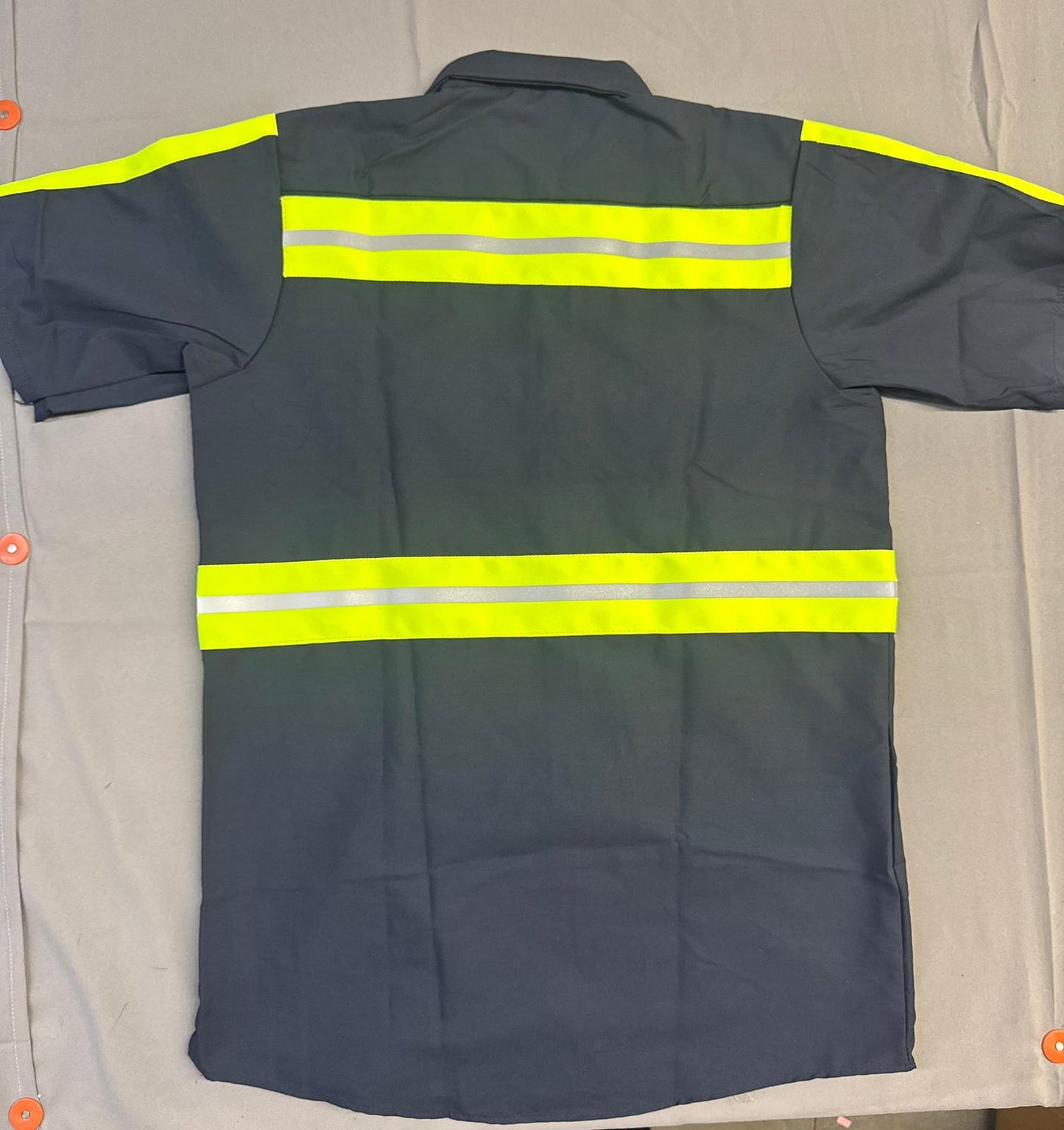 Red Kap Men's Enhanced Visibility Industrial Short Sleeve Work Shirt, Navy