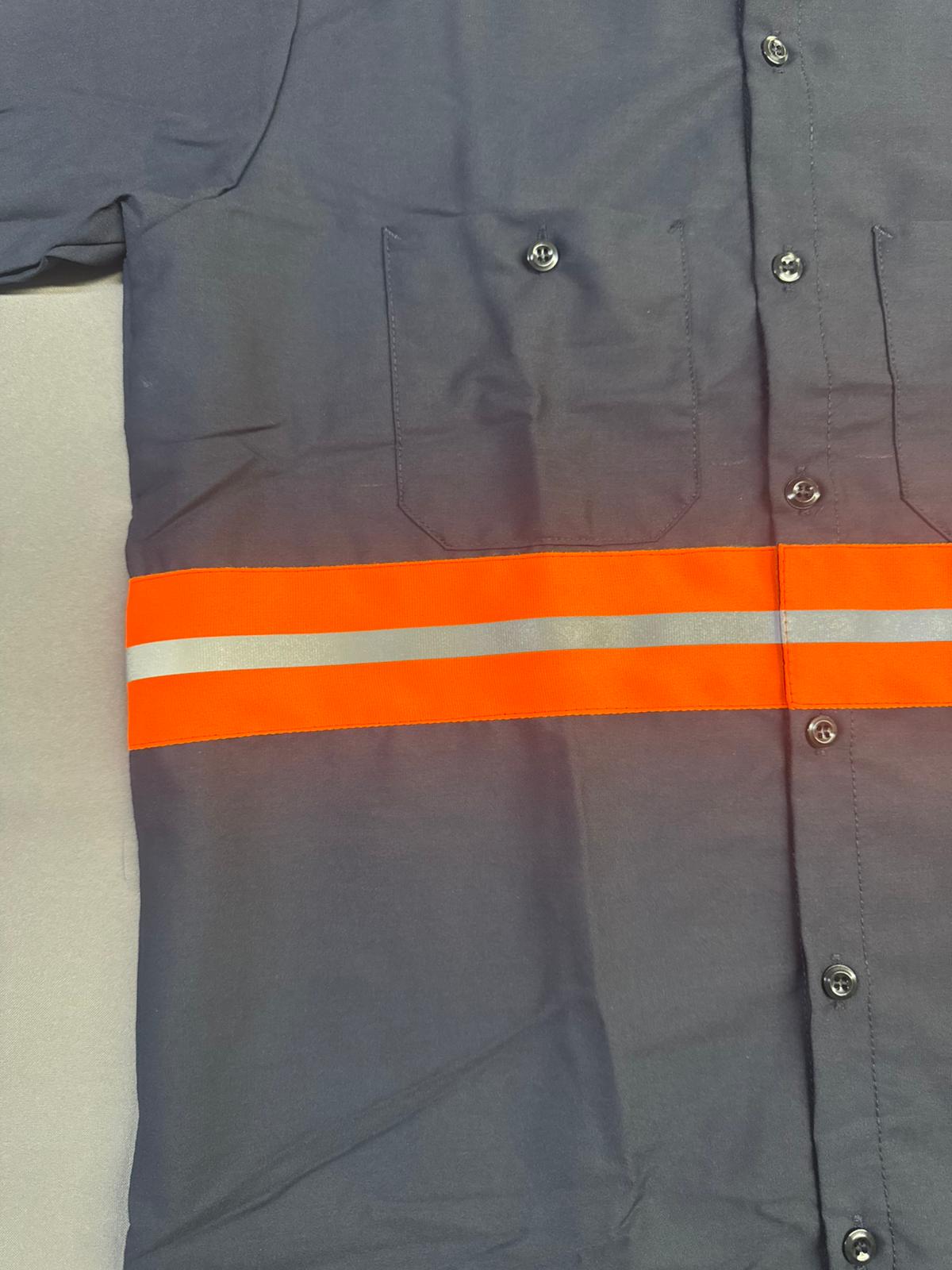 Red Kap Men's Enhanced Visibility Industrial Short Sleeve Work Shirt, Navy
