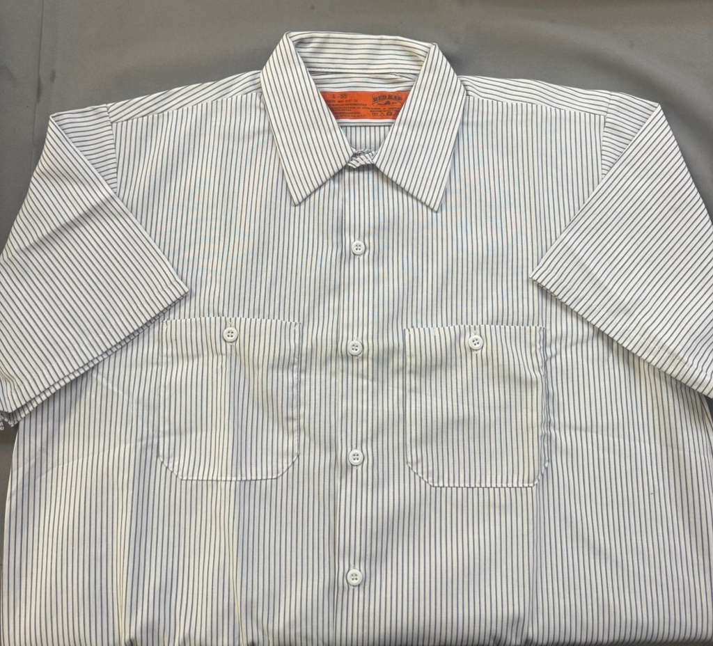 Red Kap Men's Vintage Performance Tech 2 Piece Lined Collar, Short-Sleeve Shirt
