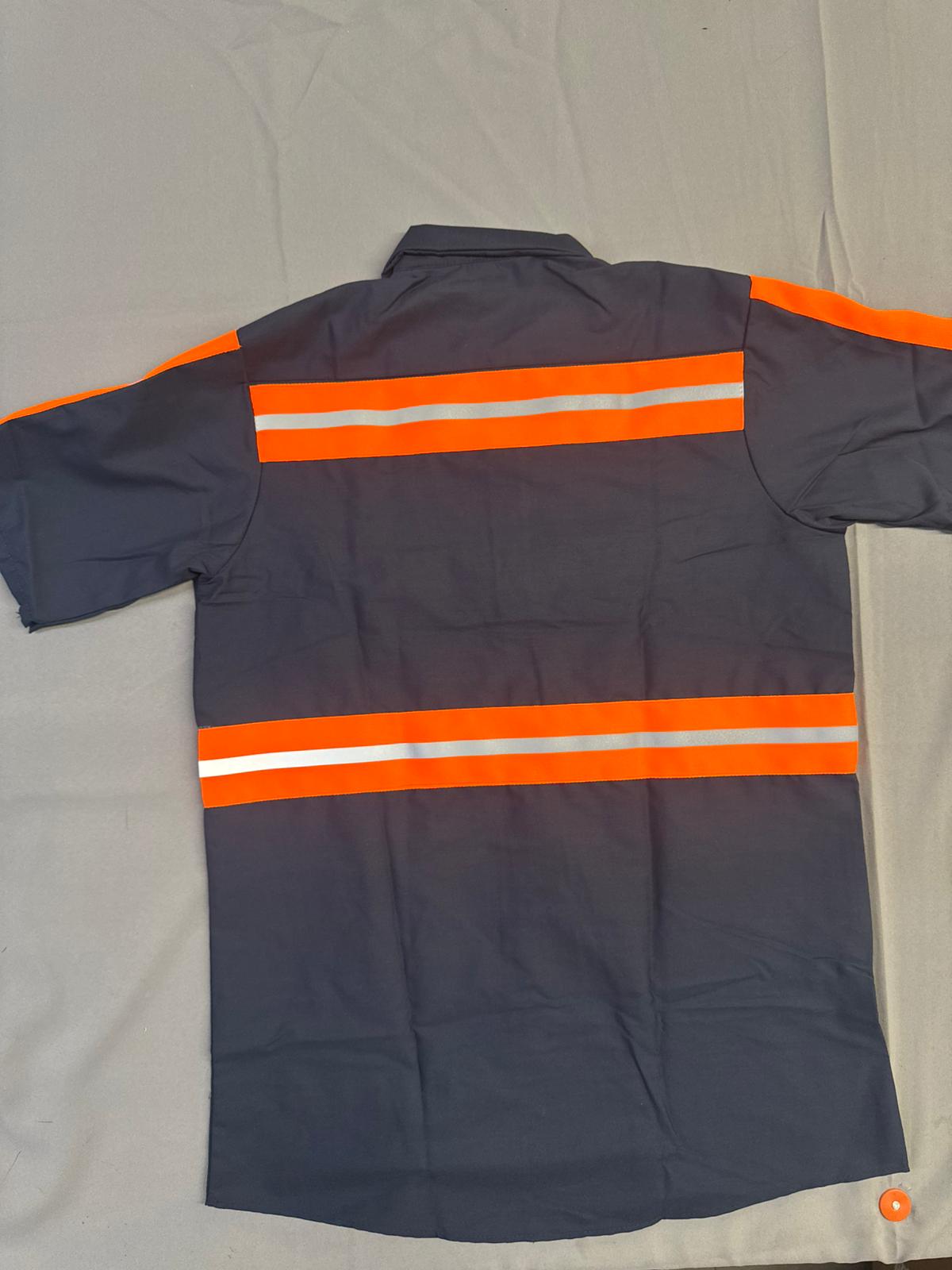 Red Kap Men's Enhanced Visibility Industrial Short Sleeve Work Shirt, Navy