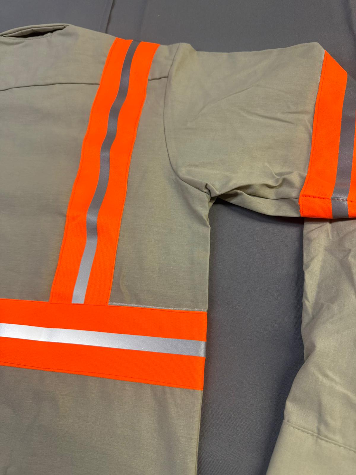 Red Kap Men's Enhanced Visibility Industrial Long Sleeve Work Shirt, Khaki