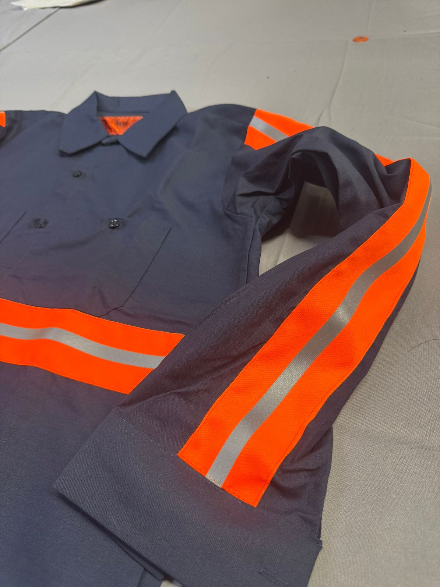 Red Kap Men's Enhanced Visibility Industrial Long Sleeve Work Shirt, Navy