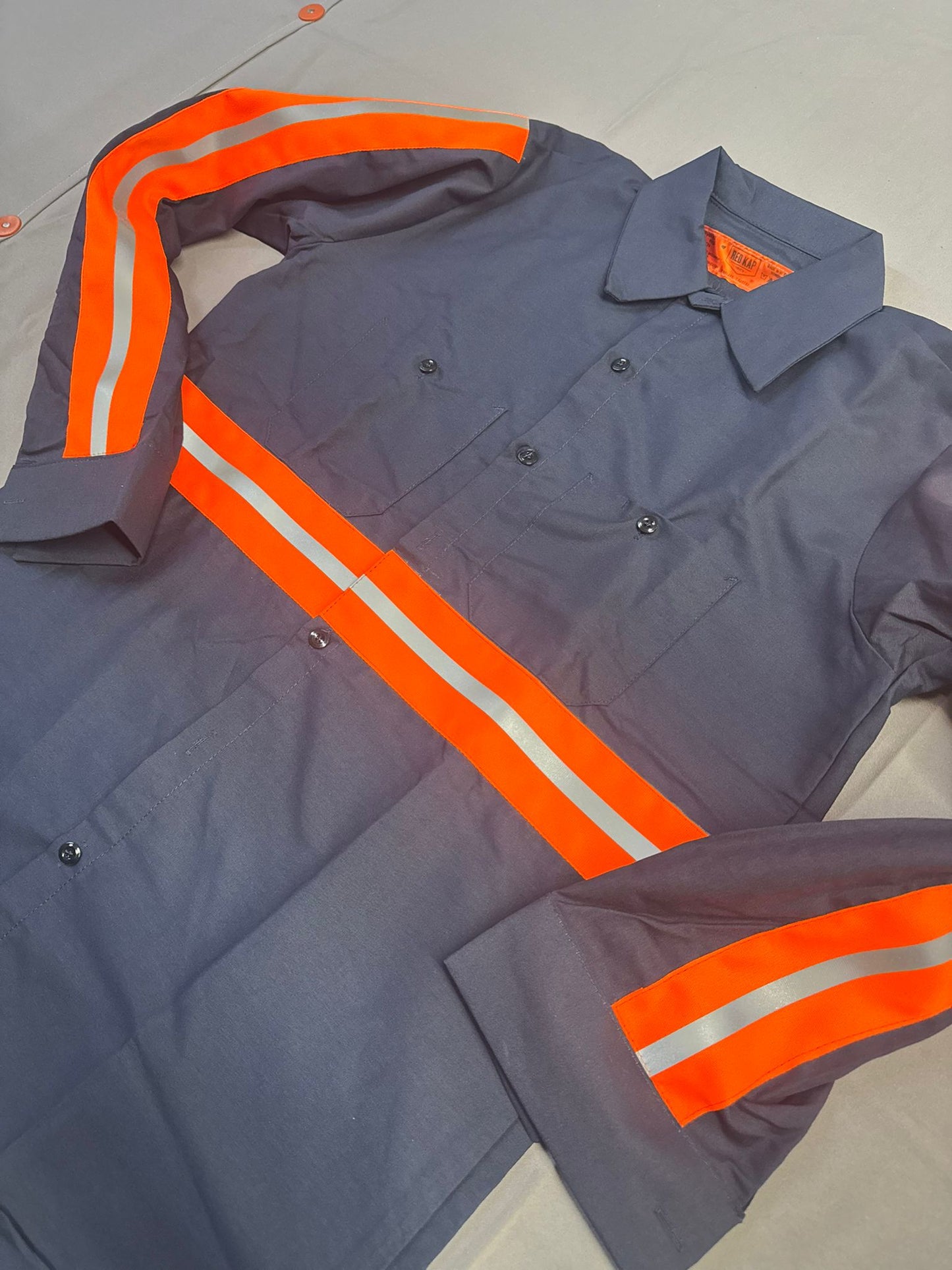 Red Kap Men's Enhanced Visibility Industrial Long Sleeve Work Shirt, Navy