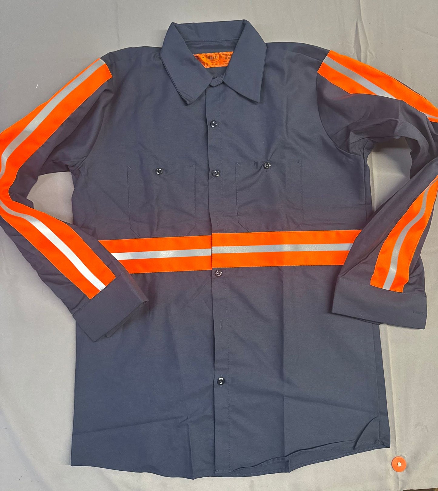 Red Kap Men's Enhanced Visibility Industrial Long Sleeve Work Shirt, Navy