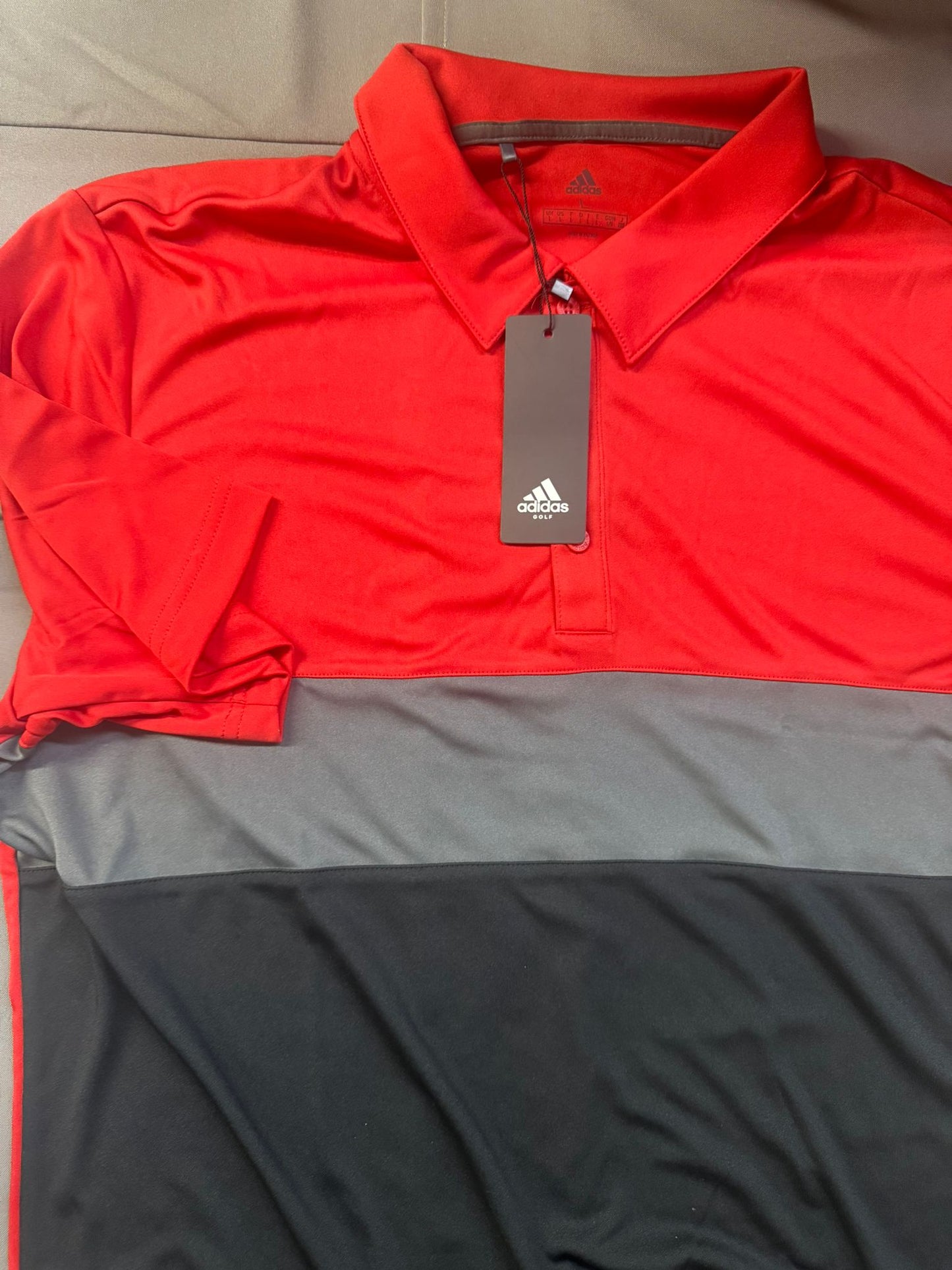adidas Men's Merch Block Sport Shirt (A236) Red/Grey