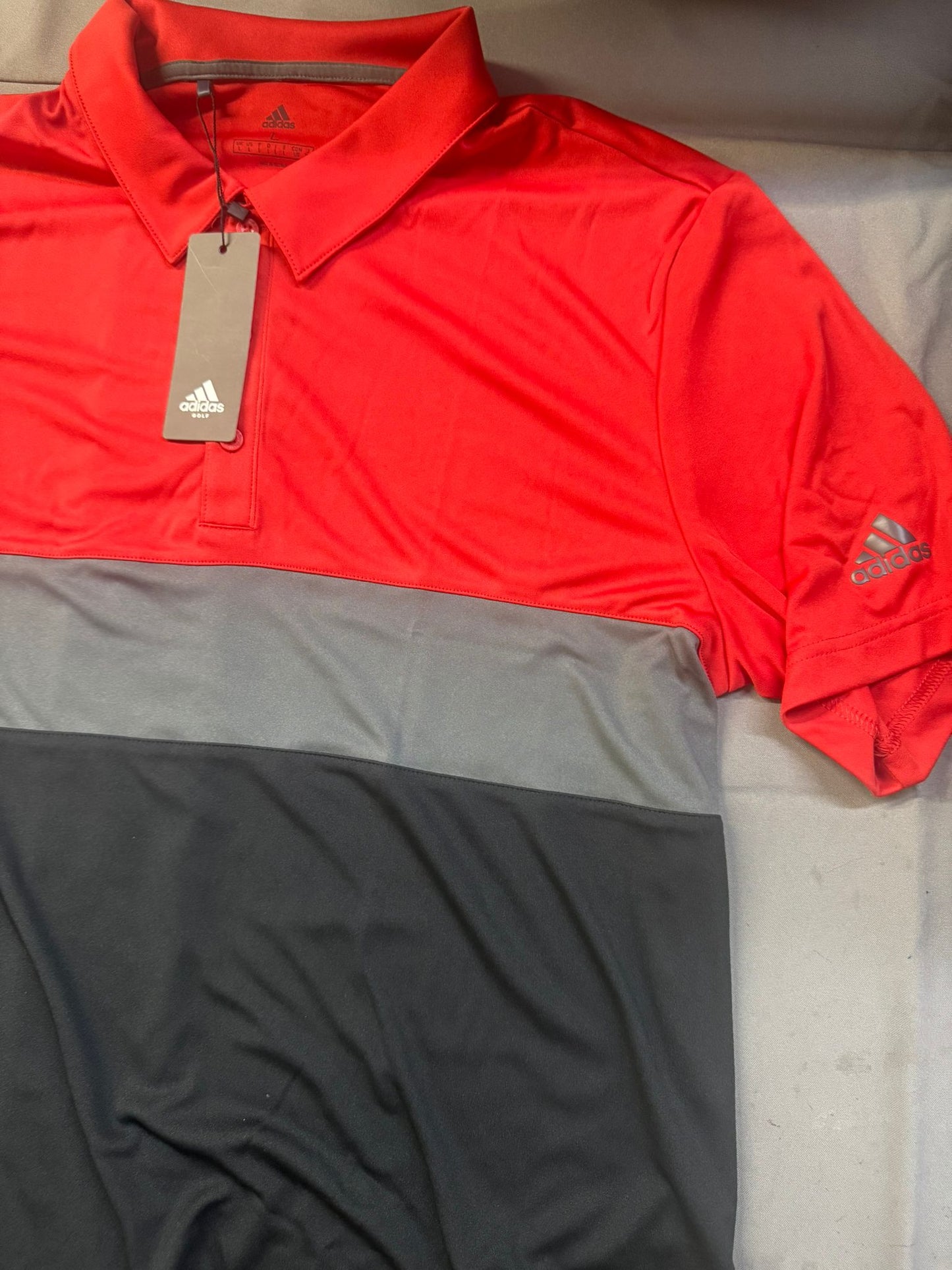 adidas Men's Merch Block Sport Shirt (A236) Red/Grey