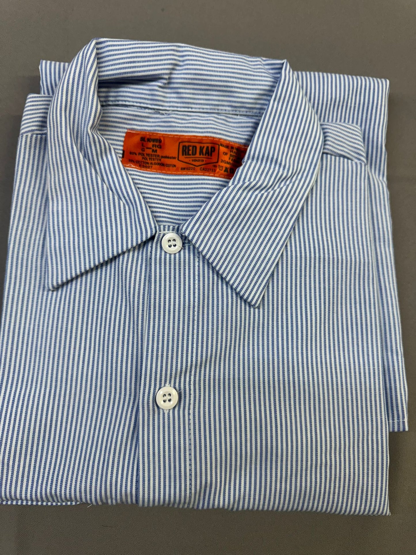 Red Kap Mens RK Industrial Stripe Long Sleeve Work Shirt