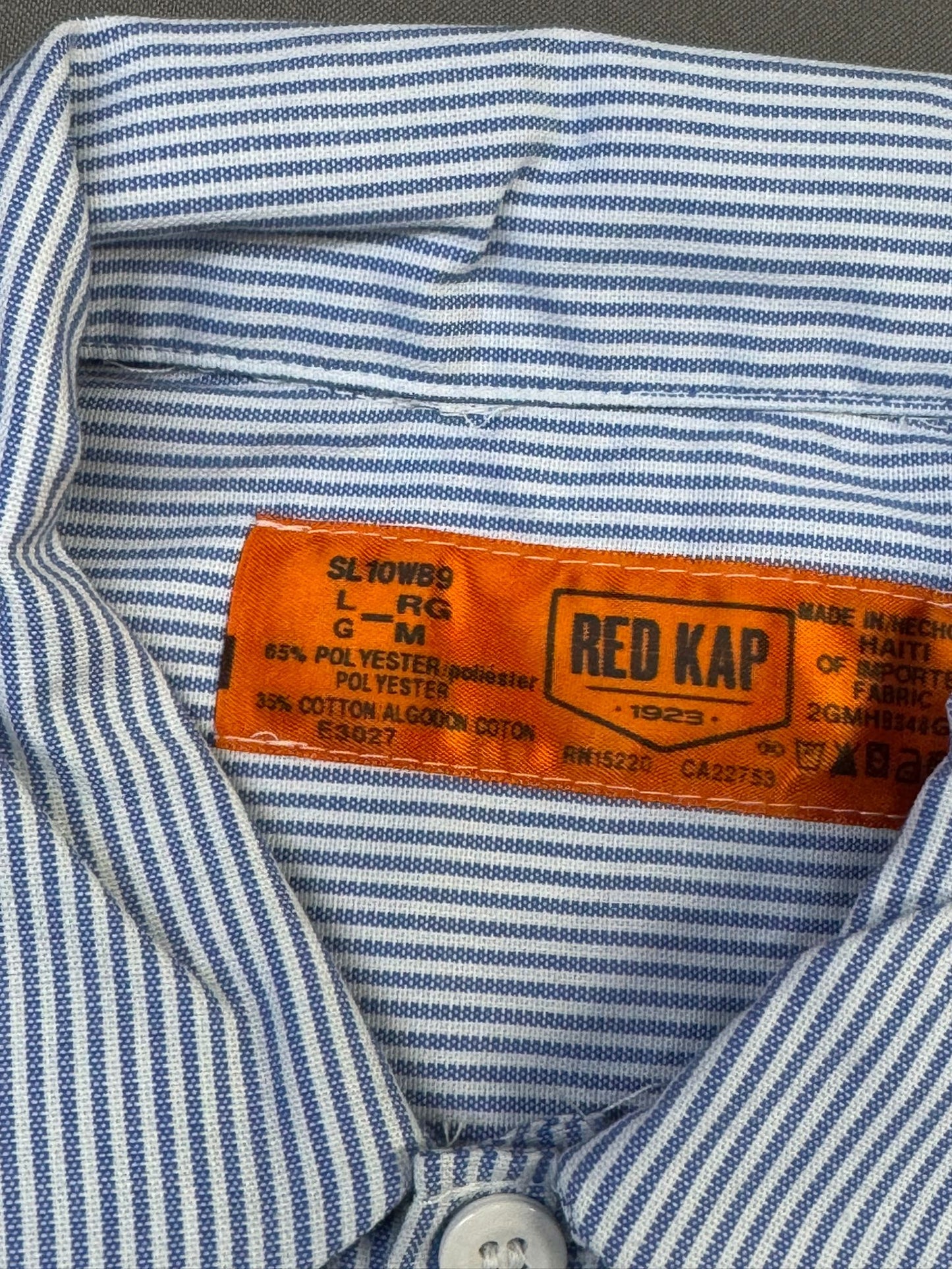 Red Kap Mens RK Industrial Stripe Long Sleeve Work Shirt